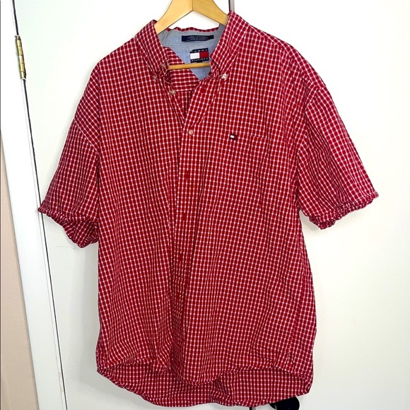 Tommy Hilfiger Red Plaid Casual Shirt - Picture 1 of 5